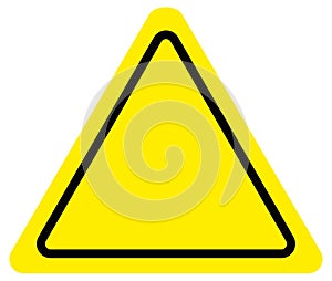 Warning danger sign, rectangle and triangle frame yellow and black color background