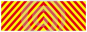 Warning danger sign, rectangle and triangle frame yellow and red color background