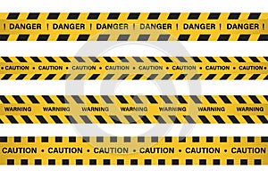 Warning, danger sign with yellow and black color. Caution sign for police, accident, under construction, website. Vector danger