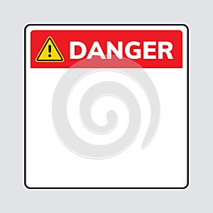 Warning danger vector sign board icon. Metal hazard warning blank board danger frame signboard