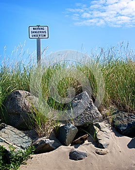 Warning Dangerous Undertow Sign