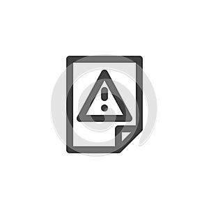 Warning document file line icon