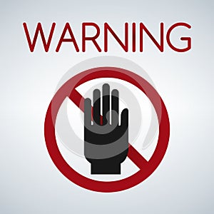 Warning dont touchhand icon