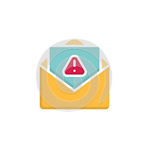 Warning e-mail notification flat icon