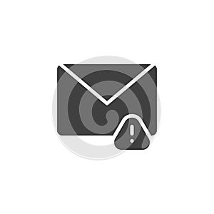 Warning e-mail notification vector icon