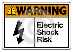 Warning Electric Shock Risk Symbol Sign On White Background