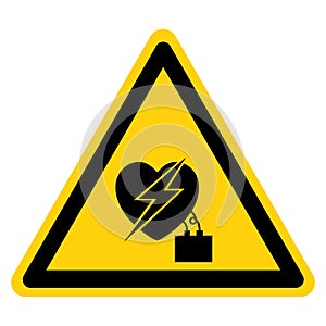 Warning Electrical Interferance To Pacemaker Symbol Sign, Vector Illustration, Isolate On White Background Label .EPS10 photo