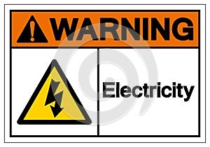 Warning Electricity Symbol Sign ,Vector Illustration, Isolate On White Background Label. EPS10