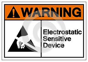 Warning Electrostatic Sensitive Device ESD Symbol Sign, Vector Illustration, Isolate On White Background Label. EPS10
