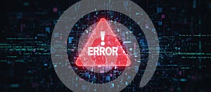 Warning error message appearing on digital circuit board