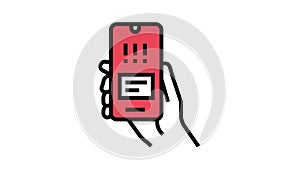 warning error smartphone app color icon animation