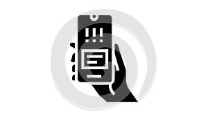 warning error smartphone app glyph icon animation