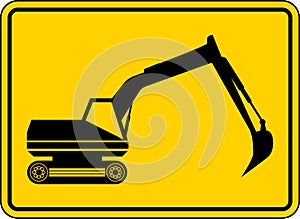 Warning excavator sign
