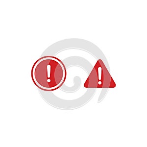 Warning, Exclamation Mark Icon Vector in Flat Style