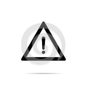 Warning, exclamation mark icon vector isolated on triangle line