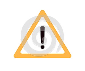 Warning exclamation mark, triangle sign. Beware of danger, security and risk symbol. Caution, attention, alert and