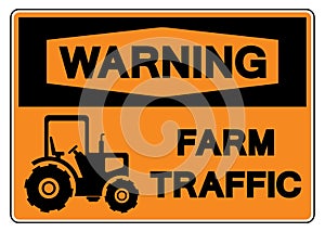 Warning Farm Traffic Symbol Sign, Vector Illustration, Isolate On White Background Label .EPS10