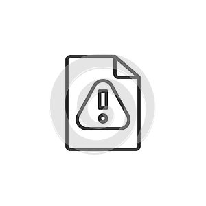 Warning file document line icon