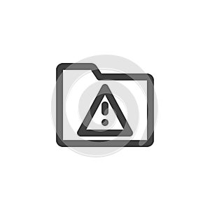 Warning file folder line icon