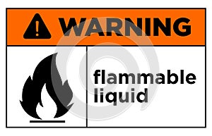 Warning flammable liquid sign vector photo