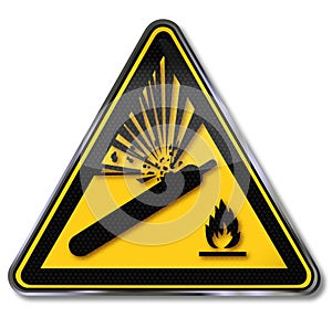 Warning gas cylinders and explosion