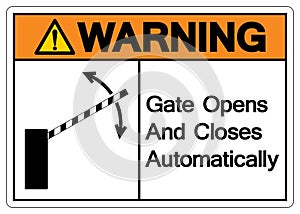 Warning Gate Opens and Closes Automatically Symbol Sign, Vector Illustration, Isolate On White Background Label. EPS10