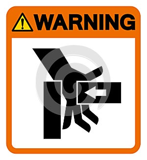 Warning Hand Crush Force From Right Symbol Sign, Vector Illustration, Isolate On White Background Label .EPS10