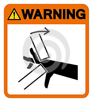 Warning Hand Crush Pinch Point Symbol Sign, Vector Illustration, Isolate On White Background Label .EPS10