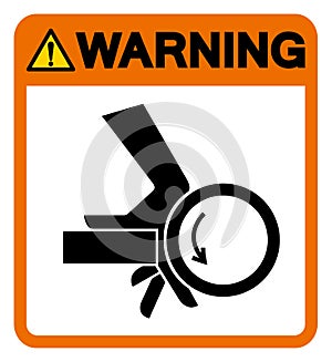 Warning Hand Crush Roller Pinch Point Symbol Sign, Vector Illustration, Isolate On White Background Label .EPS10