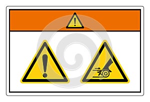 Warning Hand Entanglement Belt Drive Symbol Sign, Vector Illustration, Isolate On White Background Label .EPS10