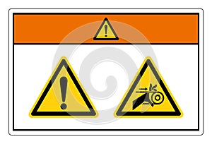 Warning Hand Entanglement Belt Drive Symbol Sign, Vector Illustration, Isolate On White Background Label .EPS10