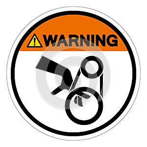 Warning Hand Entanglement Belt Drive Symbol Sign, Vector Illustration, Isolate On White Background Label .EPS10