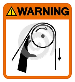 Warning Hand Entanglement Rollers Symbol Sign, Vector Illustration, Isolate On White Background Label .EPS10 photo