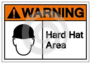 Warning Hard Hat Area Symbol Sign, Vector Illustration, Isolate On White Background Label. EPS10