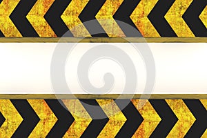 Warning hazard grunge pattern in yellow and black color on white background