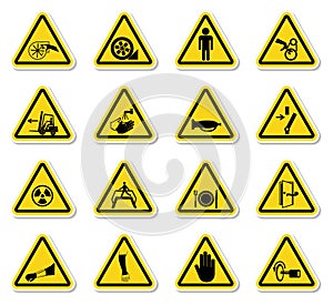 Warning Hazard Symbols labels Sign Isolate on White Background,Vector Illustration