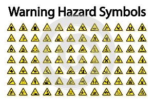 Warning Hazard Symbols labels Sign Isolate on White Background,Vector Illustration