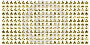 Warning Hazard Symbols labels Sign Isolate on White Background,Vector Illustration photo