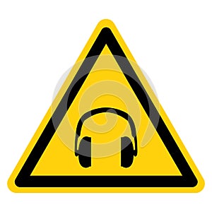 Warning Hearing Protection Symbol Sign, Vector Illustration, Isolate On White Background Label. EPS10