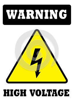 WARNING HIGH VOLTAGE Sign or Board