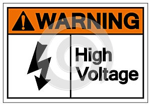 Warning High Voltage Symbol Sign ,Vector Illustration, Isolate On White Background Label. EPS10