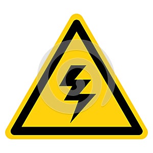 Warning High Voltage Symbol Sign, Vector Illustration, Isolate On White Background Label. EPS10