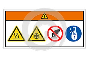 Warning Hot or Cold Surface Symbol Sign, Vector Illustration, Isolate On White Background Label. EPS10