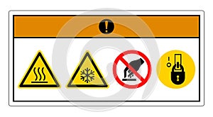 Warning Hot or Cold Surface Symbol Sign On White Background