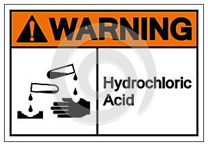 Warning Hydrochloric Acid Symbol Sign ,Vector Illustration, Isolate On White Background Label .EPS10 photo