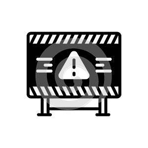 Black solid icon for Warning, alert and hazard