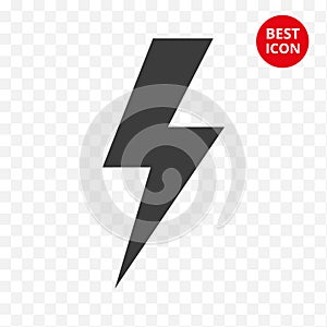 Warning icon. Lightning vector . Caution isolated symbol. Outline technology badge. For electric network warning sign prohibition