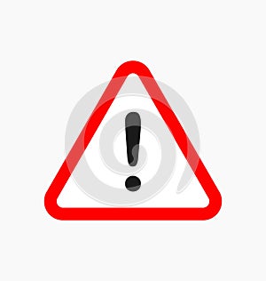 Warning icon / sign in flat style isolated. Caution symbol for y
