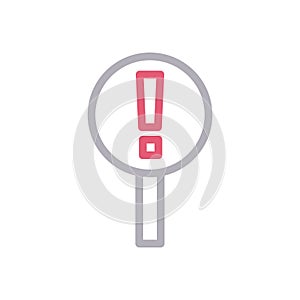 Warning vector color line icon