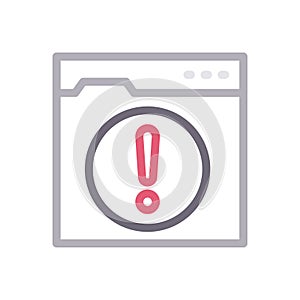 Warning vector color line icon